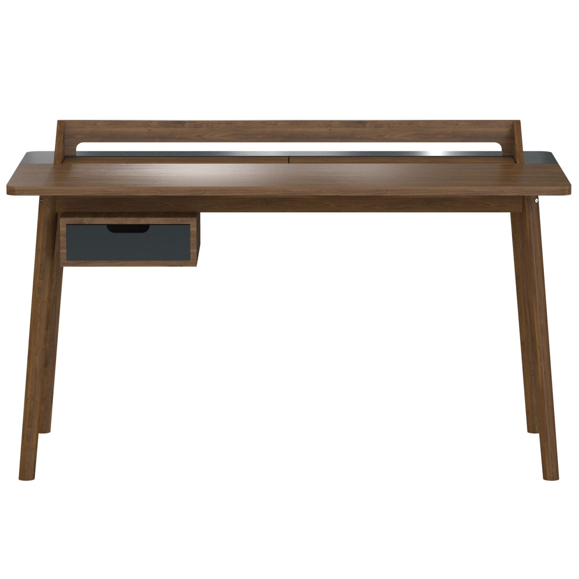 Honoré Schreibtisch aus Walnuss Holz von Hartô mit Schublade und Ablage.